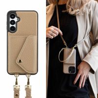 Selencia Sera Kordel-Hulle mit Kartenhalter-Umschlag für das Samsung Galaxy A16 - Beige