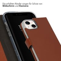 Selencia Echtleder Klapphülle Apple iPhone 14 - Hellbraun
