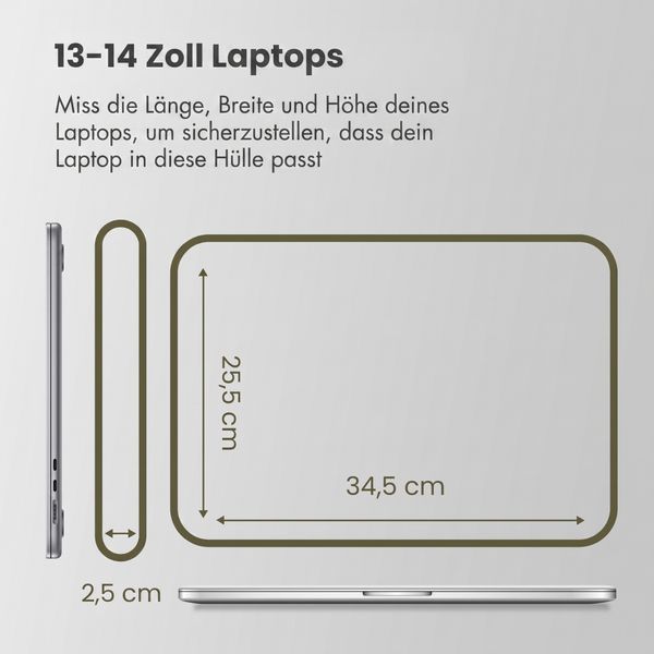 Accezz Laptop Hülle 13-14 Zoll - Laptop Sleeve - Dunkelgrün