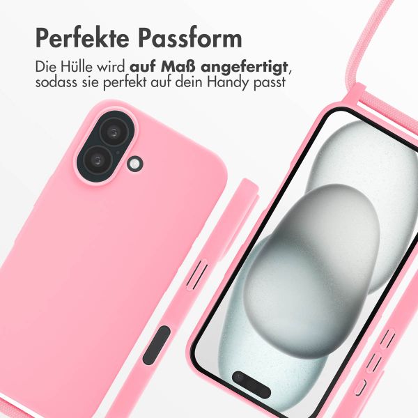 imoshion Silikonhülle mit Band für das iPhone 16 - Rosa