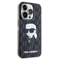 Karl Lagerfeld Hard Case Back Cover Monogram für das iPhone 15 Pro - Schwarz