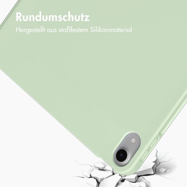 Accezz Smarte Klapphülle aus Silikon für das iPad Air 11 Zoll (2024) M2 / Air 5 (2022) / iPad Air 4 (2020) - Hellgrün