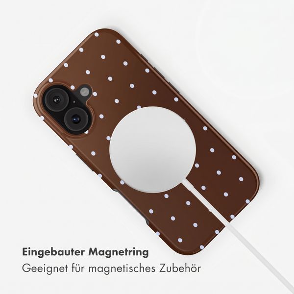 Selencia Vivid Rückabdeckung mit MagSafe Apple iPhone 16 - Happy Dots Chocolate