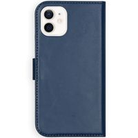 Selencia Echtleder Klapphülle Apple iPhone 12 Mini - Blau