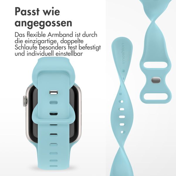 imoshion Silikonband⁺ für die Apple Watch Series 1 bis 10 / SE / Ultra (2) (44/45/46/49 mm) - Saphirblau - Größe M/L