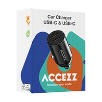 Accezz Autoladegerät | Schnellladegerät mit 2 Ports - 2x USB-C 65 Watt - Schwarz