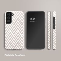 Selencia Vivid Back Cover Samsung Galaxy S21 FE - Beige Zigzag