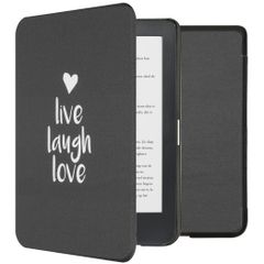 imoshion Design Slim Hard Case Sleepcover für das Kobo Clara HD-Live Laugh Love