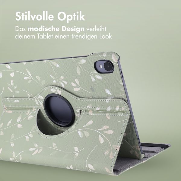 imoshion 360° drehbare Design Klapphülle Samsung Galaxy Tab S11 - Green Flowers