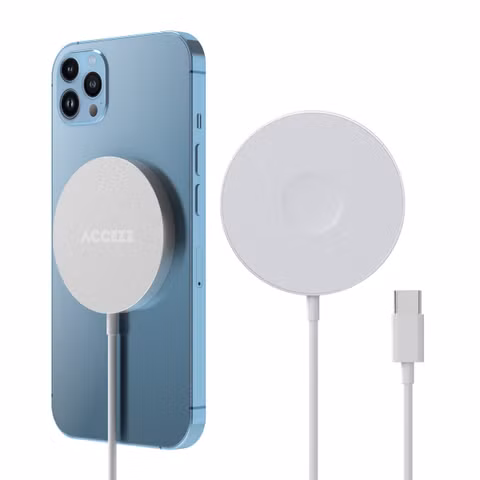 Accezz Wireless Charger USB-C - MagSafe kabelloses Ladegerät - 1 Meter - Weiß
