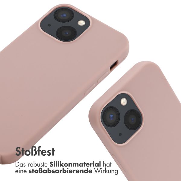 imoshion Silikonhülle mit Band für das iPhone 13 Mini - Sand Pink