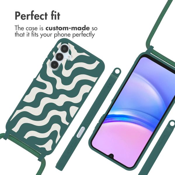 imoshion SilikonHülle design mit Band Samsung Galaxy A15 (5G/4G) - Petrol Green Groovy