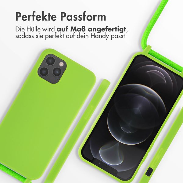 imoshion Silikonhülle mit Band für das iPhone 12 (Pro) - Grün fluoreszierend