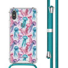 imoshion Design Hülle mit Band für das iPhone Xs / X - Jellyfish Watercolor