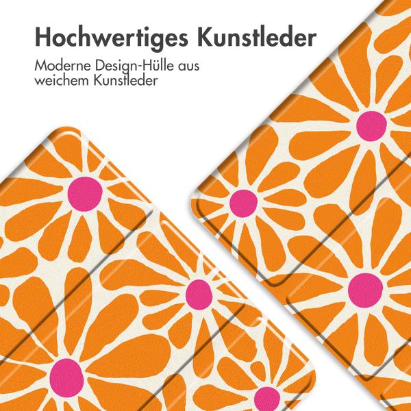 imoshion Design Trifold Klaphülle Samsung Galaxy Tab A11 Plus / A9 Plus - Orange Flower Connect