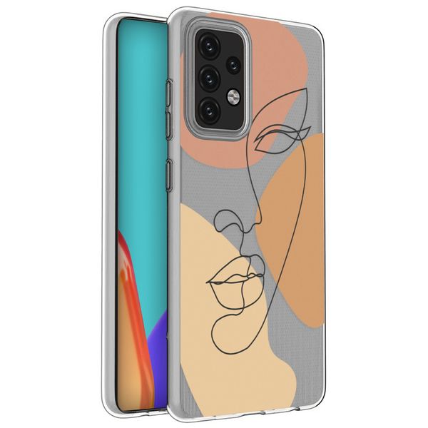 imoshion Design Hülle für das Samsung Galaxy A52(s) (5G/4G) - Line Art Color Face