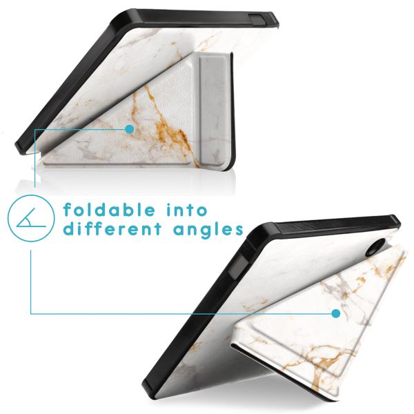 imoshion Design Klappbare Klapphülle für das Kobo Libra 2 / Tolino Vision 6 - White Marble