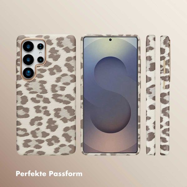 Selencia Sabi Backcover Leopardenmuster mit MagSafe Samsung Galaxy S25 Ultra - Soft Ivory