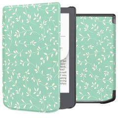 imoshion Design Slim Hard Case Klapphülle Pocketbook Verse Lite - Smoke Green Flowers