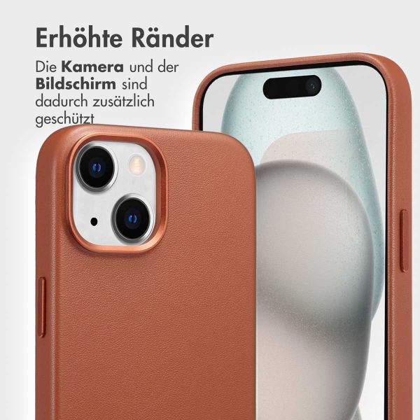 Accezz 2-in-1 Klapphülle aus Leder mit MagSafe für das iPhone 15 - Sienna Brown