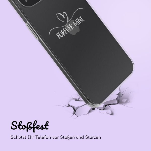 Personalisierte Hülle mit elegantem Herz iPhone 12 (Pro) - Transparent