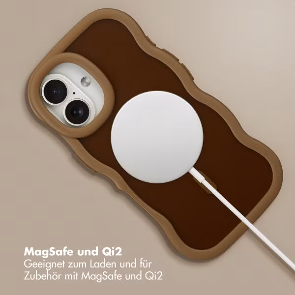 Selencia Wavy Backcover mit MagSafe Apple iPhone 16 - Mocha Brown