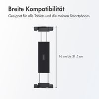 Accezz Tablet halterung Auto - Armaturenbrett und Windschutzscheibe - Verstellbar - Universal - Schwarz