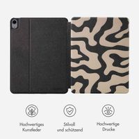 Selencia Vivid Klapphülle für das iPad Air 11 Zoll (2024) M2 / Air 5 (2022) / Air 4 (2020) - Art Wave Black