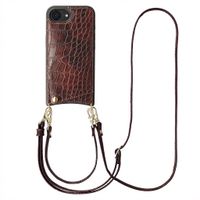 Selencia Nova Croco HandyHülle mit Kordel und Kartenhalter Apple iPhone 17e / 16e - Burgundy