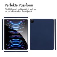 Accezz Liquid Silicone Back Cover mit Stifthalter Apple iPad Pro 12.9 (2022) / Pro 12.9 (2021) / Pro 12.9 (2020) - Dunkelblau