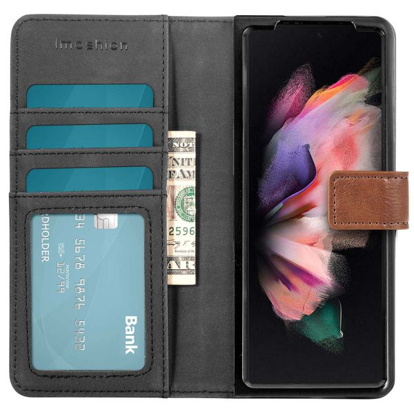 imoshion Luxuriöse Klapphülle Samsung Galaxy Z Fold3 - Zwart - Braun