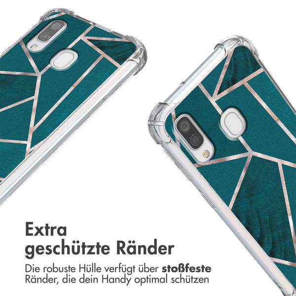 imoshion Design Hülle mit Band für das Samsung Galaxy A40 - Petrol Green Graphic