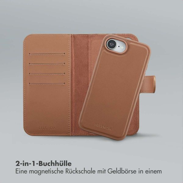 Selencia Olyn Abnehmbare Bookcase mit MagSafe Apple iPhone 16e - Braun