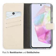 Selencia Echtleder Klapphülle Samsung Galaxy A35 - Greige
