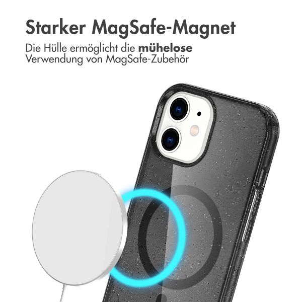 imoshion Sparkle Back Cover mit MagSafe für das Apple iPhone 12 (Pro) - Glitzer Schwarz