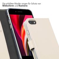 Selencia Echtleder Klapphülle Apple iPhone SE (2022 / 2020) / 8 / 7 - Greige