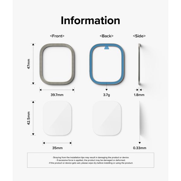 Ringke Bezel Styling + Displayschutz für die Apple Watch Ultra - 49 mm - Fluted Titanium