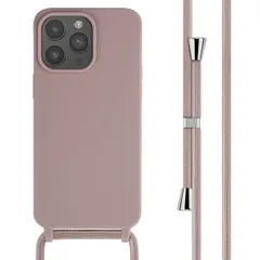 imoshion Silikonhülle mit Band für das iPhone 15 Pro Max - Sand Pink