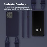 Selencia SilikonHülle mit abnehmbarem Band Apple iPhone 15 Pro Max - Dunkelblau