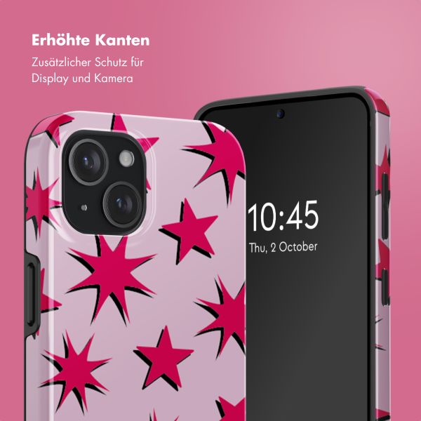 Selencia Vivid Tough Back Cover MagSafe für das iPhone 15 - Stars Rubine Red Light Pink