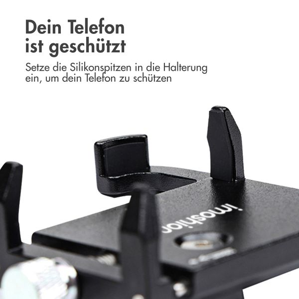 imoshion Handyhalterung für Fahrrad und Motorrad - Aluminium - Leicht - Verstellbar - Schwarz