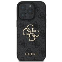 Guess 4G Metal Logo Back Cover für das iPhone 16 Pro Max - Schwarz