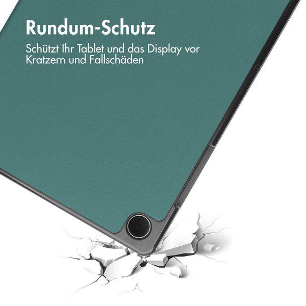 imoshion Trifold Klapphülle für das Samsung Galaxy Tab A9 Plus - Dunkelgrün