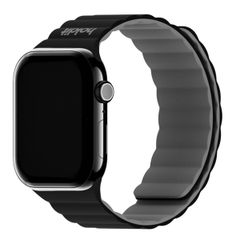 Holdit Silikonarmband Magnet für Apple Watch Series 1 - 9 / SE (38/40/41 mm) | Series 10 / 11 (42 mm) - Black / Grey