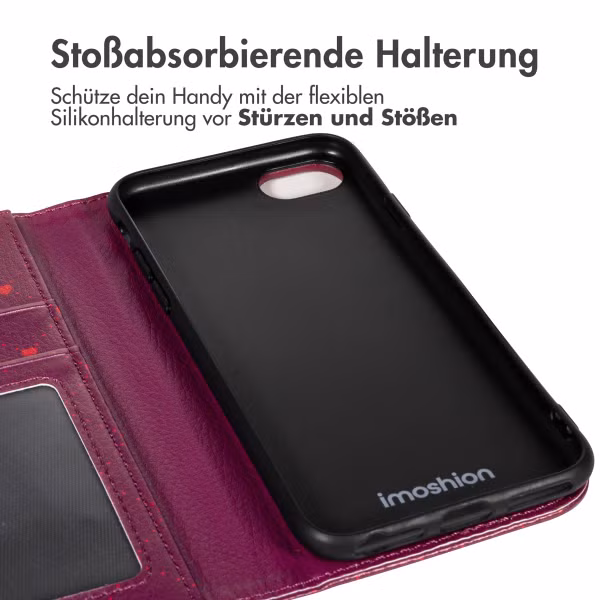 imoshion Design Klapphülle Apple iPhone SE (2022 / 2020) / 8 / 7 / 6(s) - Crush Check Coral Dust