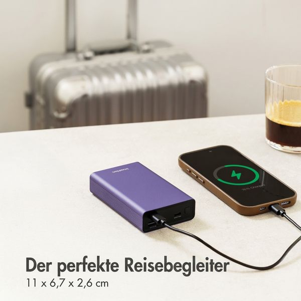 imoshion Ultra Series Aluminium Powerbank 20.000 mAh - Schnellladen bis 33W - Tropical Violet