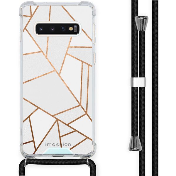 imoshion Design Hülle mit Band für das Samsung Galaxy S10 - White Graphic