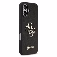 Guess 4G Metal Logo Back Cover mit Glitter Apple iPhone 17 - Schwarz