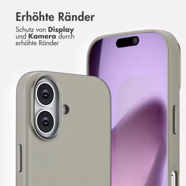 Accezz MagSafe Leather Backcover Apple iPhone 17 - Light Grey