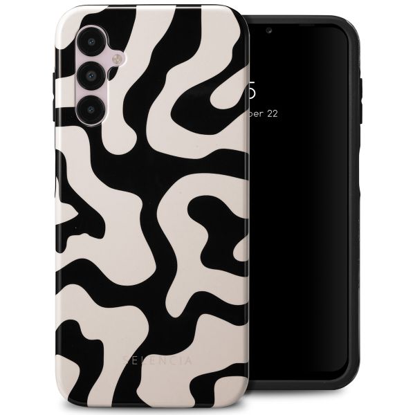 Selencia Vivid Tough Back Cover für das Samsung Galaxy A14 (5G/4G) - Art Wave Black